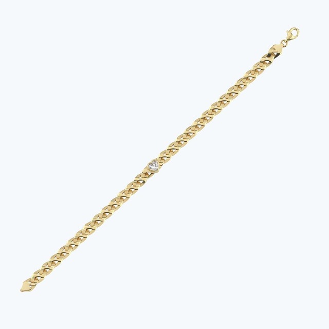 Altınbaş Altın Kalp Taşlı Zincir Bileklik Abl0416-y-25407 Çok Renkli