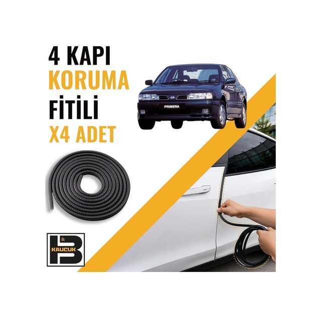 Nissan Primera 1990-1995 Kapı Koruma Fitili-4 Kapı-siyah-bm2326