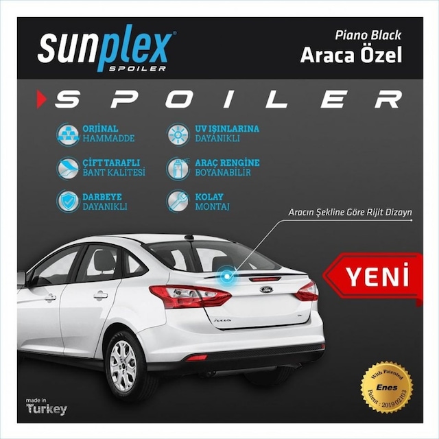 Spoiler Parlak Siyah Focus 3 4 2011-2017 2007101 Sunplex