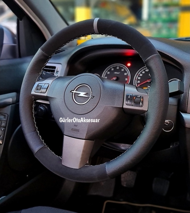 Opel Vectra C Dikme Direksiyon Kılıfı Noktalı-Alkantra Gri Yüzük