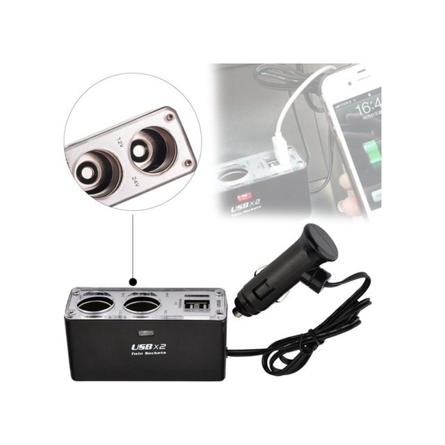 Araç Çakmaklık Çoğaltıcı 2 Li Usb Araba Çakmak Soket Çoklayıcı