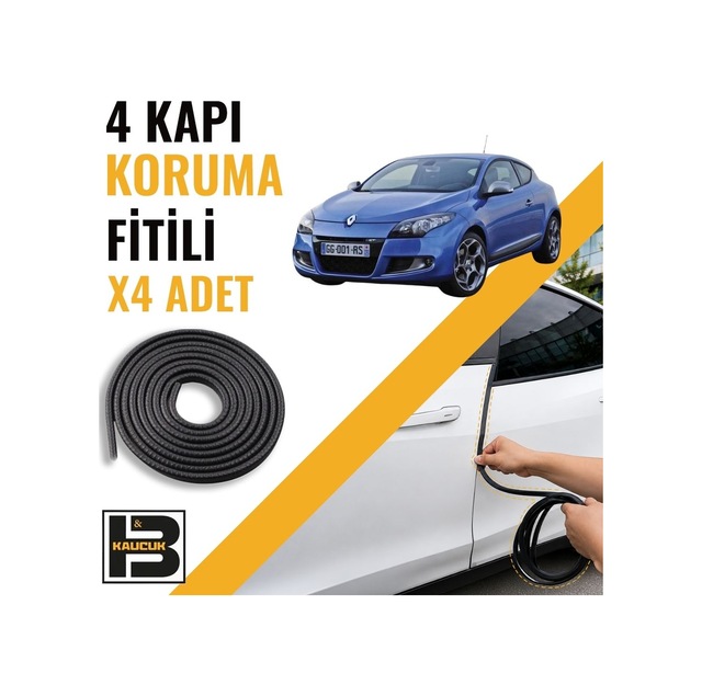 Renault Megane 3 Gt Kapı Koruma Fitili-4 Kapı-siyah-bm2174