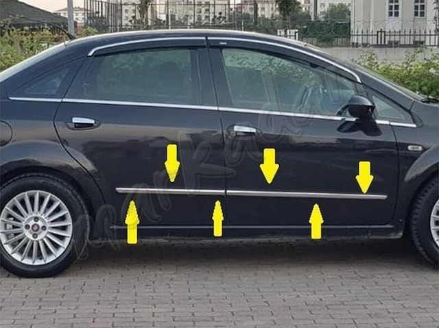 Markadan Fiat Linea Krom Yan Kapı Çıtası 2006-2018 4 Parça Paslan