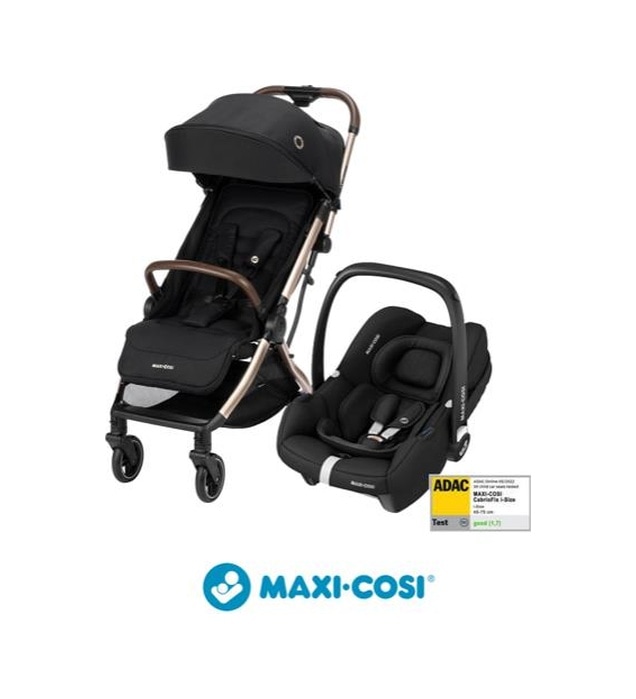 Maxi- Cosi Eva- Cabriofix I- Size Otomatik Katlanan Seyahat Sistem Kompakt Bebek Arabası Gold- Black