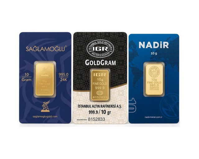 10 Gram Külçe Altın 24 Ayar 995,0 / 999,9 Saflık Rafineri Ambalajlı, Seri Numaralı