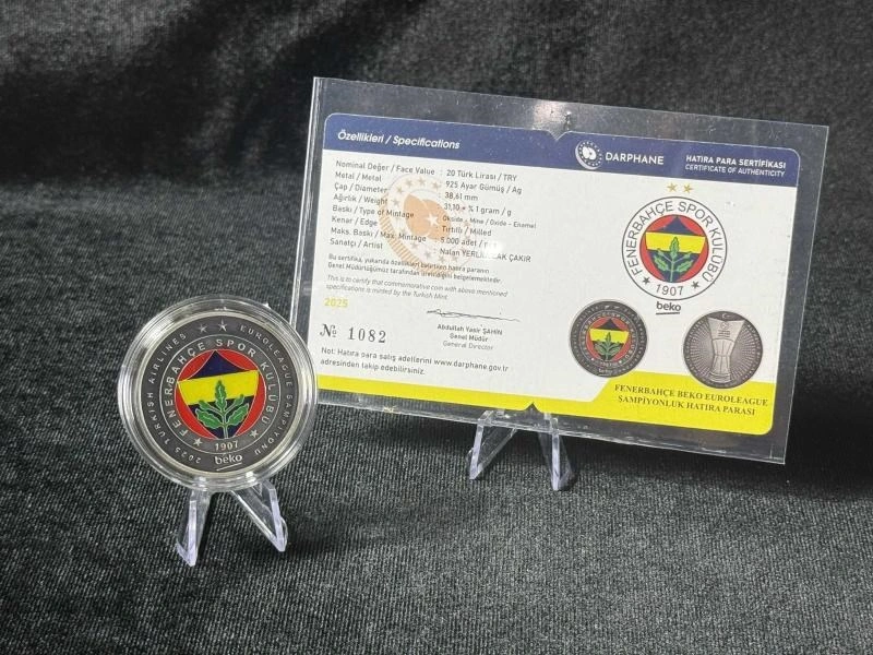 Fenerbahçe Beko 2025 Turkish Airlines Euroleague Şampiyonluk Hatıra Parası Sertifikalı, Sınırlı Basım