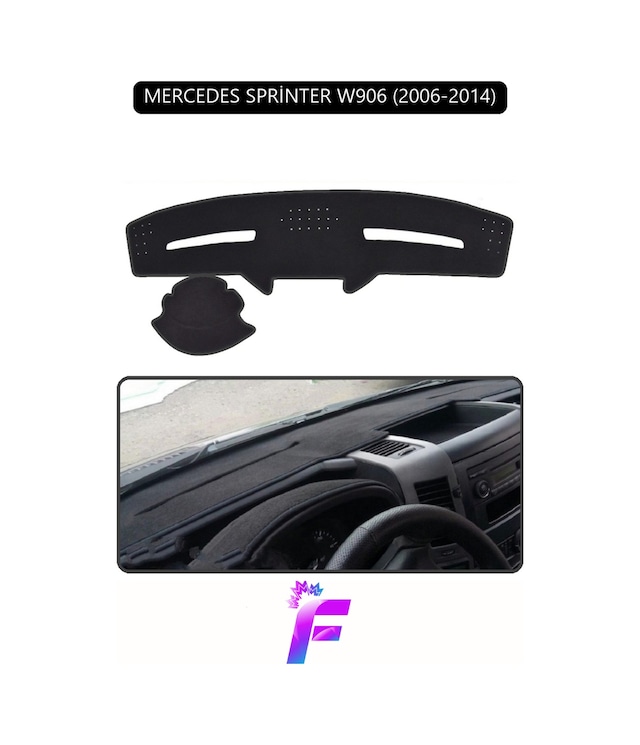 Mercedes Sprinter 2006-2014 Uyumlu Torpido Örtüsü Kolay Montaj Yansıma Önleyici G90 Torpido Halısı