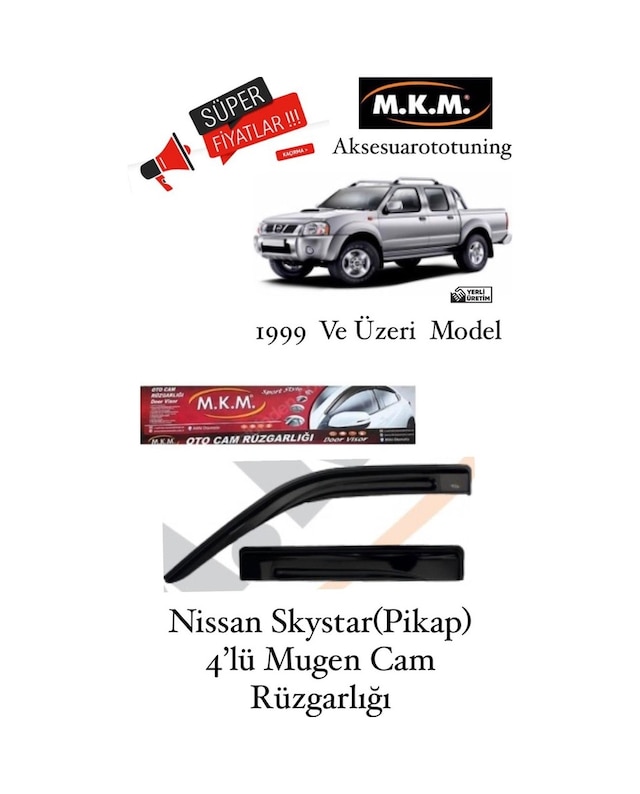 Nissan Skystar Pikap 1999 Ve Üzeri Model 4'Lü Cam Rüzgarlıgı