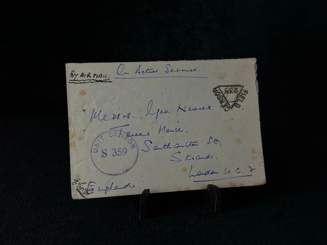 İngiltere 1945 Askeri Posta Uçak Postası 2 Defa Sansürden Geçmiş Uniit Censor 359 Field Censor 235