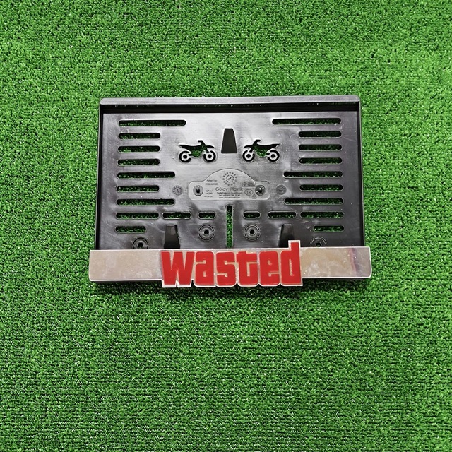 Motorsiklet Plakalık Wasted Lazer Kesim 3d Kabartmalı Model Motor Plakalığı