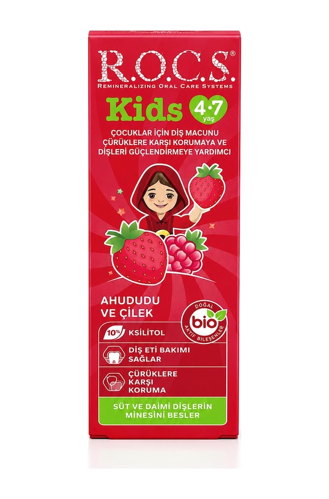 Rocs Kids 4-7 Yaş Meyveli Çocuk Diş Macunu 35ml Ahududulu-çilekli