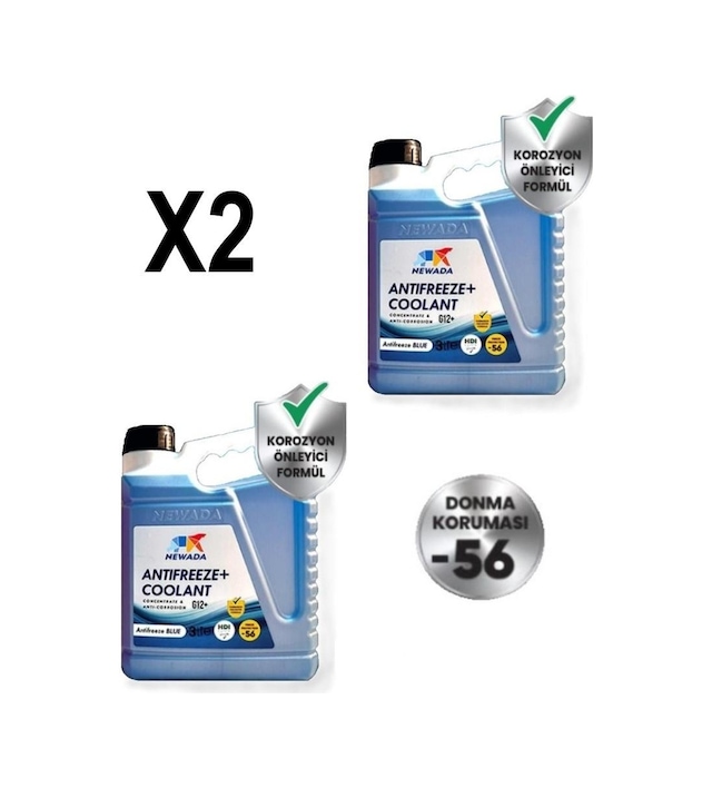 Oto Motto Newada Süper Mavi Antifiriz -56 C 3 Lt 2 Adet Mavi