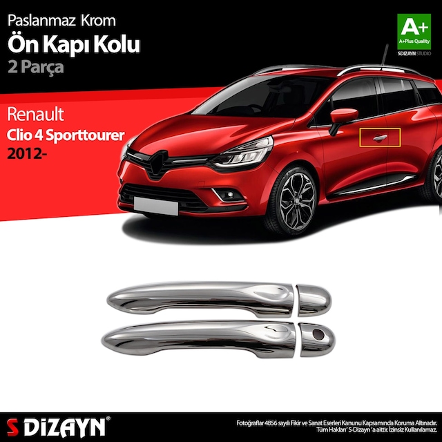 S-Dizayn Renault Clio 4 Sporttourer Krom Kapı Kolu 2 Kapı 2012-20