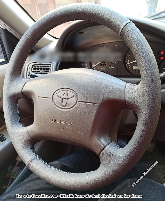 Toyota Corolla E120 1999-2002 Araca Uyumlu Direksiyon Kılıfı Gri