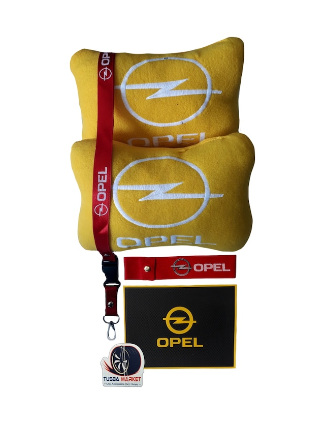 Opel Uyumlu Nakışlı Sarı Seyahat Boyun Yastık / Araç İçi Aksesuar