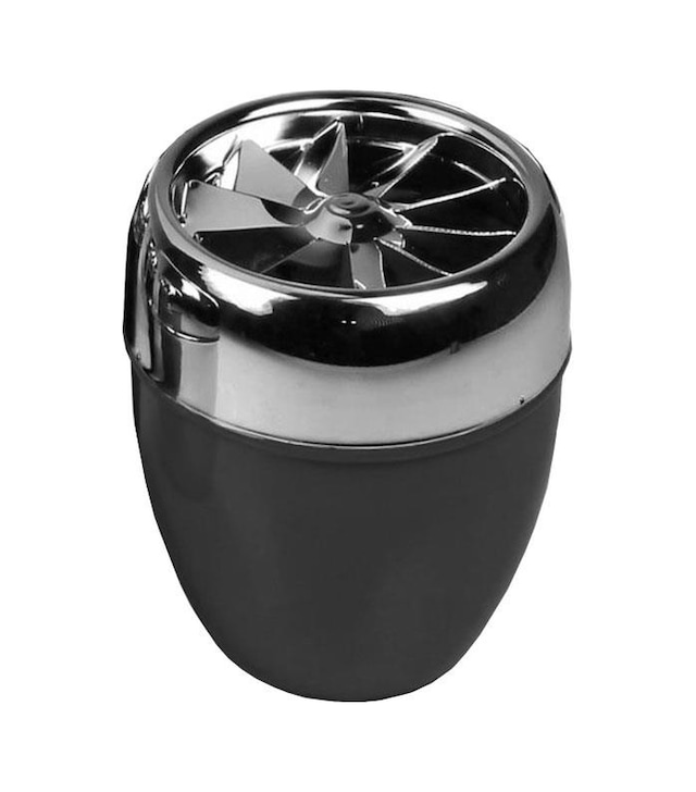 Bas-çevir Türbin Metal Hazneli Küllük Mat Siyah 9 CM