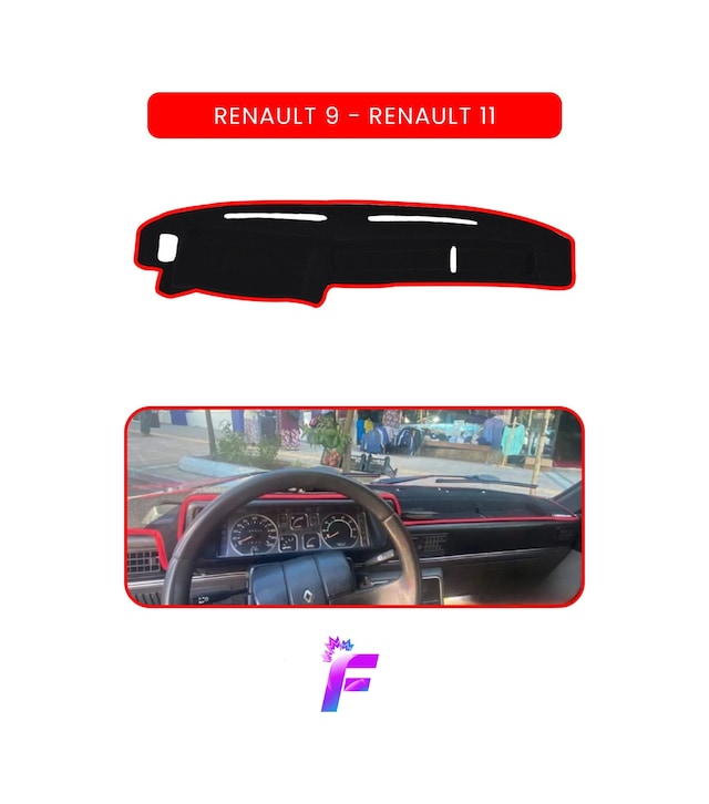 Renault 9 Uyumlu Ön Göğüs Koruma Hızlı Ve Kolay Montaj Kaymaz Tasarım Oto Aksesuar A9 Torpido Halısı