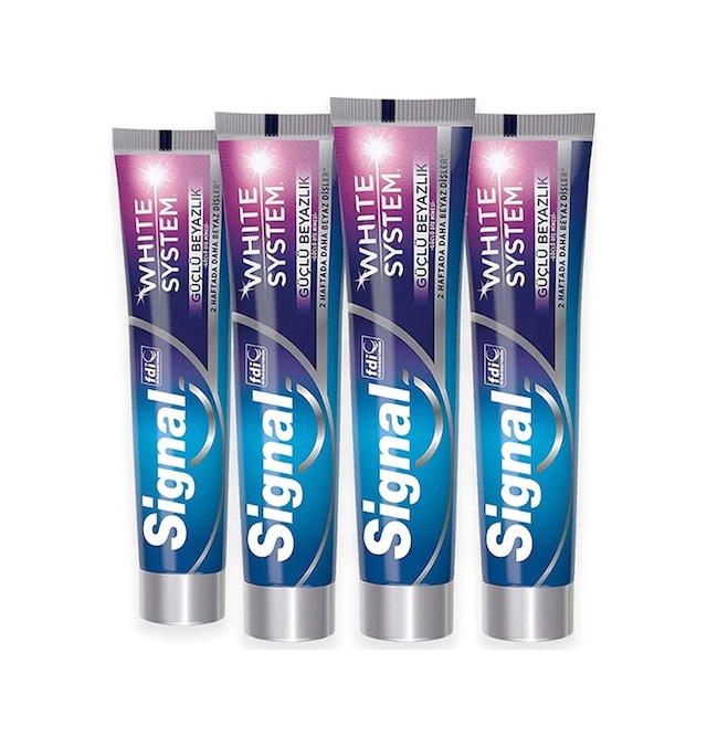Signal White System Güçlü Beyazlık Güçlü Diş Minesi Diş Macunu 4 x 75 ML