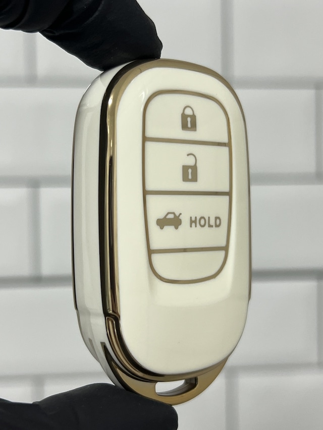 Yeni Honda Civic Crv Hrv Accord Uyumlu Smart Nano Anahtar Kılıfı Beyaz Gold