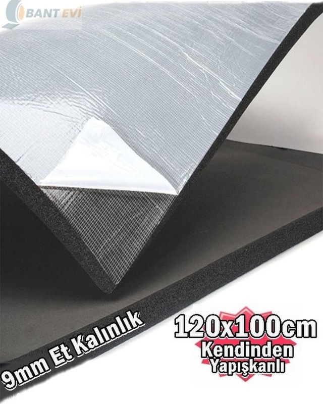 120cmx100cm 9mm Oto Ses Isı Yalıtım Kauçuk İzolasyon