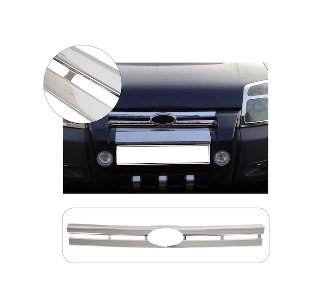 Ford Connect Uyumlu 2006-2009 Krom Ön Panjur Paslanmaz Çelik