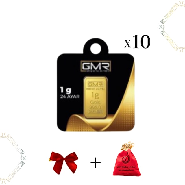 10 Adet 1 Gr 24 Ayar Altın Gmr