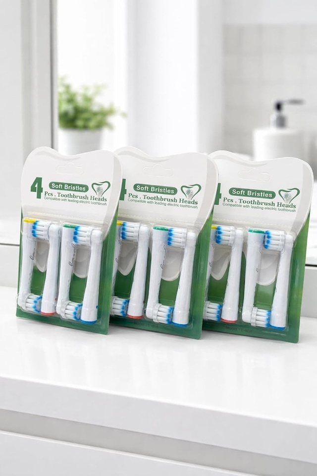 3 Paket Yedek Fırça Başlıkları, Oral B Braun İçin 12 Adet Elektrikli Diş Fırçası Başlığı, Eb17-p Yumuşak Diğer