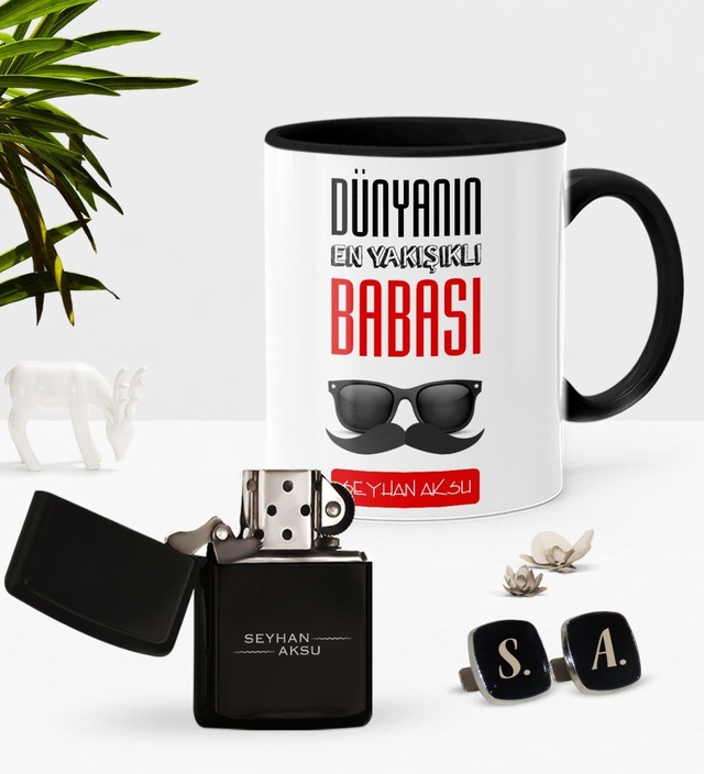 Kişiye Özel Dünyanın En Yakışıklı Babası Siyah Kupa Çakmak Kol Dü N11.900