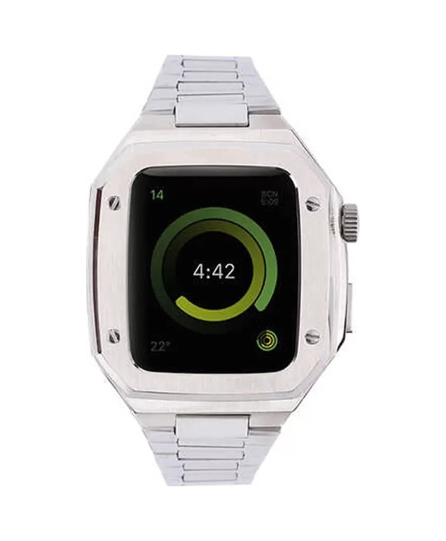 Newface Apple Watch 45mm Metal Petek Kasalı Kordon - Gümüş