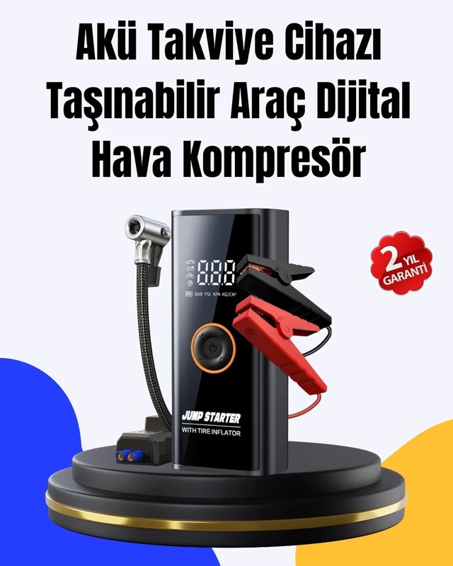 Ers Sos Fenerli Akü Takviye Cihazı Dijital Kompresör Powerbank