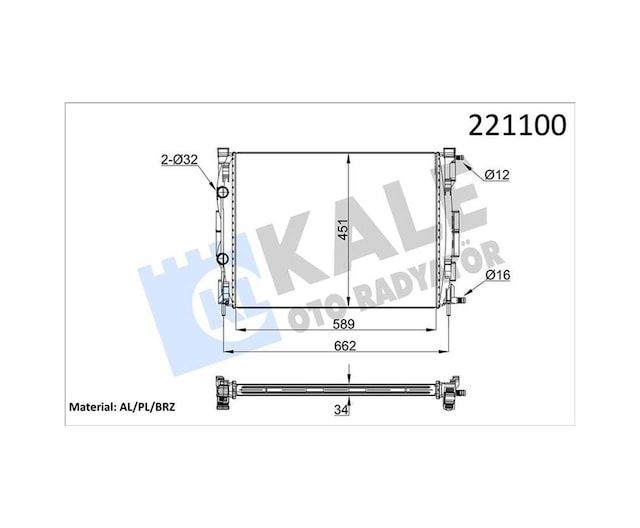 Su Radyatörü Kale 0520231ab Renault Megane Iı 2002-2008 / Scenic Iı 2003-2008