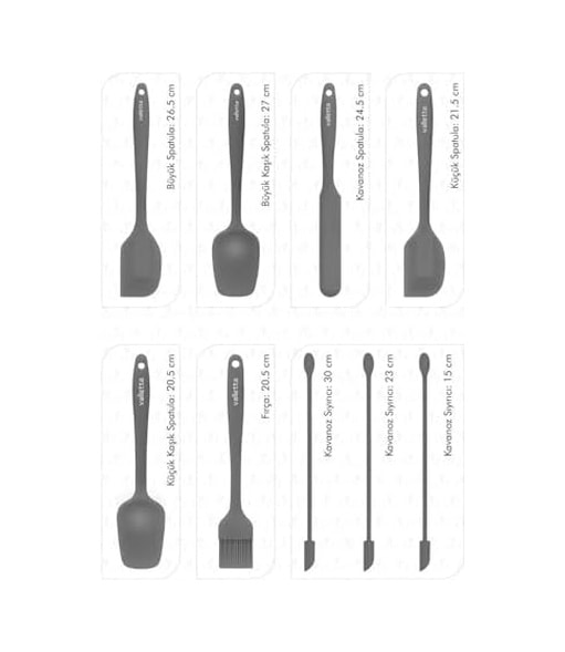 Vlt1178 Drongo 9'lu Spatula Set Gri