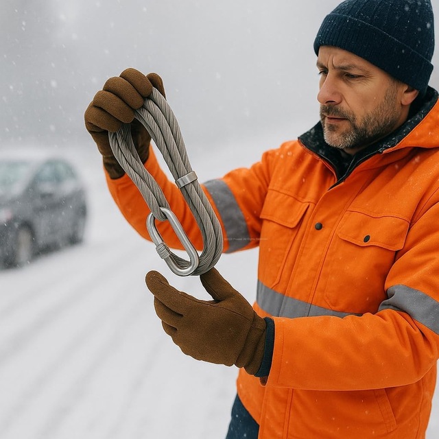 Çelik Çekme Halatı, 3,5 Metre, 6 8 Mm Kalınlık, İzoleli, Dayanıklı Araç Kurtarma Halatı, Oto Yük Çekme Halatı, Güvenli Ve Uzun Ömürlü Kullanım