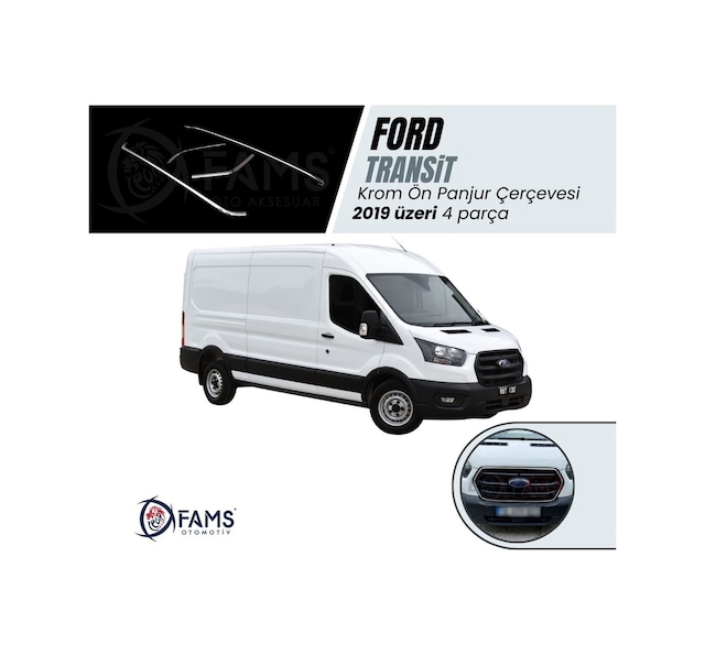 Ford Transit Krom Ön Panjur Çerçevesi 4 Parça 2019 Paslanmaz Ç.