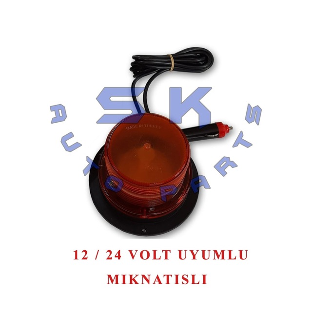 Skauto Sarı Renk Mıknatıslı Çakmak Fişli Led Çakar Tepe Lamba