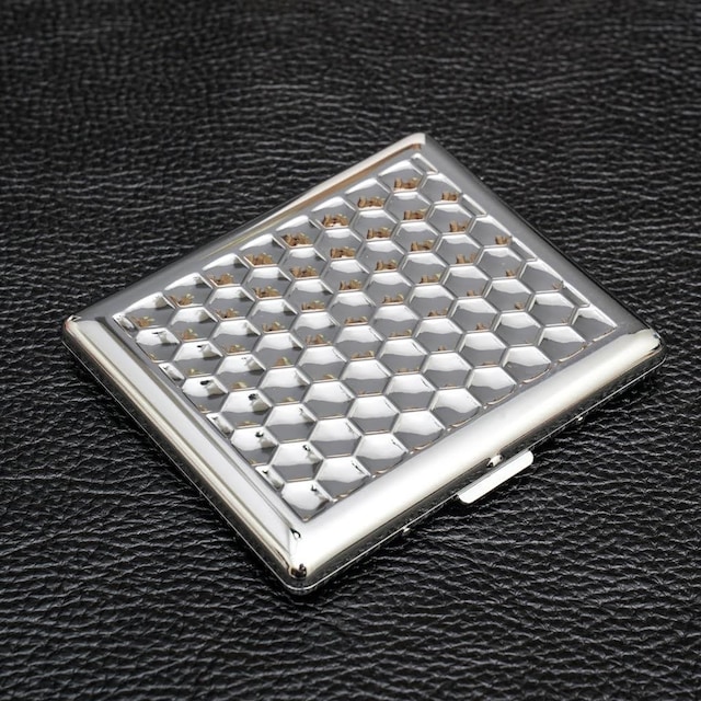 Giftbox Petek Desen Metal Sigara Tabakası