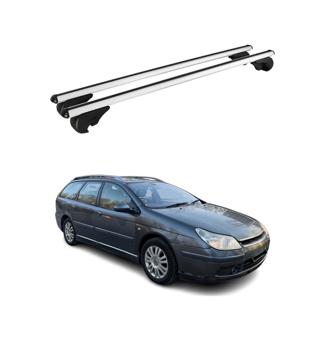 Citroën C5 I Station Wagon 2001-2008 Arası Uyumlu Port Bagaj Taşıyıcı Ara Atkı Alüminyum Gümüş 2 Parça