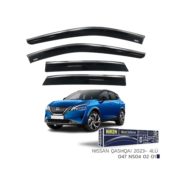 Nissan Qashqai 2023- Sonrası Kromlu Cam Rüzgarlığı Niken 4'lü