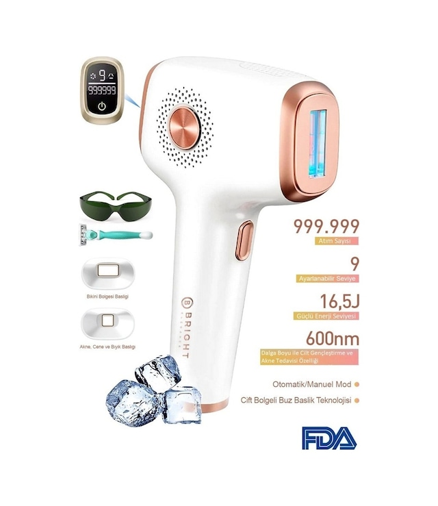 Bright Be-9030 Buz Lazer Ipl Epilasyon 999.999 Atım Otomatik/manuel Mod Ağrısız Vücut Yüz Cihazı