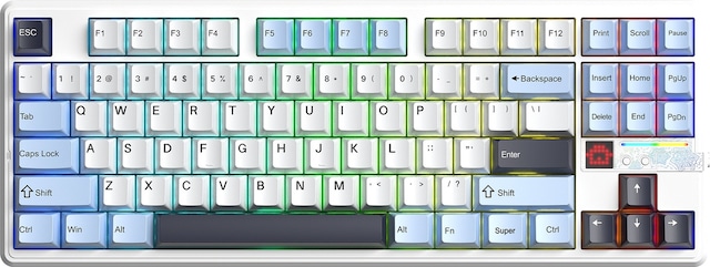 Aula F87 Pro V2 Mekanik Rgb Tkl Star Vector Switch Kablosuz Makrolu Hot Swap Klavye Lacivert