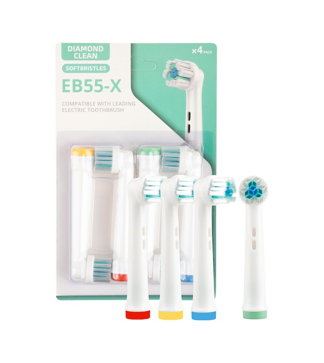 Diamond Cleaning Eb55-x Oral-b Şarjlı Ve Pilli Diş Fırçası Uyumlu 4 Adet Yedek Başlık Beden: T