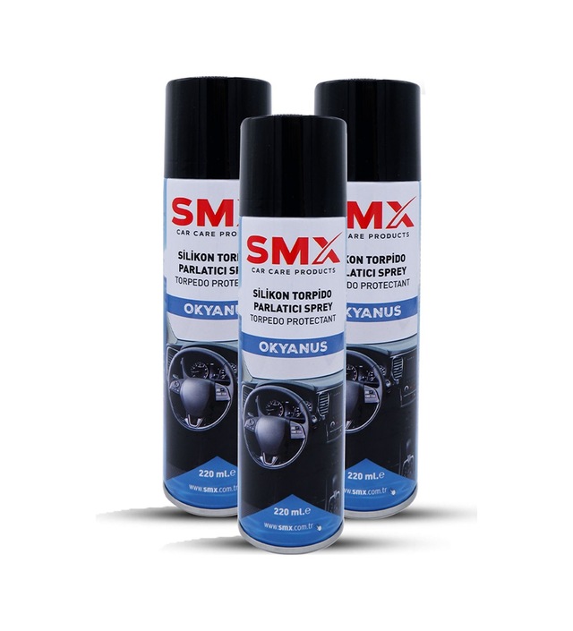 Silikon Torpido Parlatıcı Sprey 220 Ml. Okyanus 3 Adet
