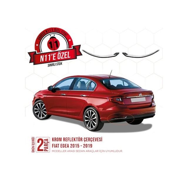 intakrom Fiat Egea Krom Reflektör Çerçevesi 2 Parça 2015 ve Üzeri - Sd N11.5710