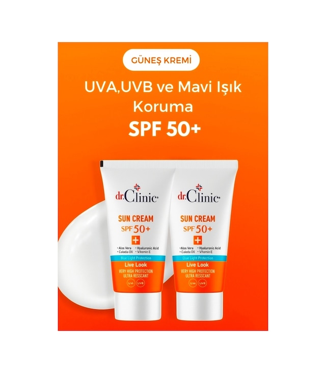 Dr.clinic Spf 50+ Güneş Koruyucu Krem 50 Ml - 2 Adet