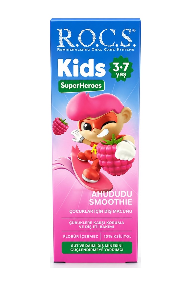 Rocs Kids Ahududu Smooth - Çocuk Diş Macunu 3-7 Yaş 35 Ml