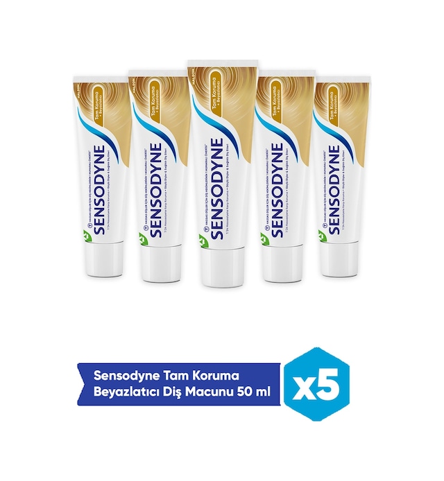 Sensodyne Tam Koruma+ Beyazlatıcı Diş Macunu 5 x 50 ML