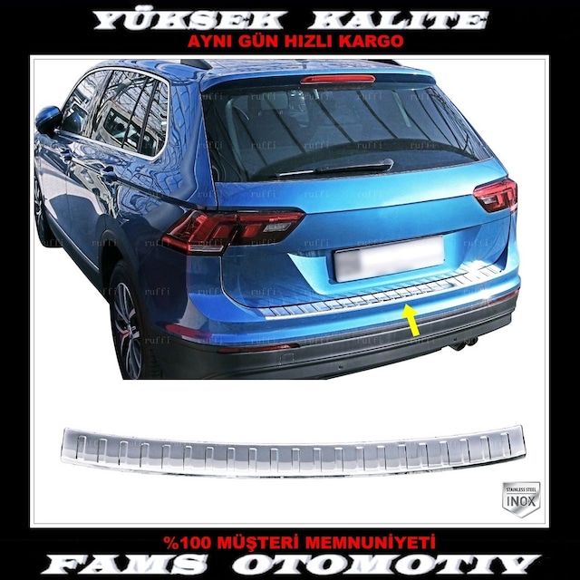 Vw Tiguan Krom Arka Tampon Üstü Koruma 2016 ve Üzeri P.Çelik
