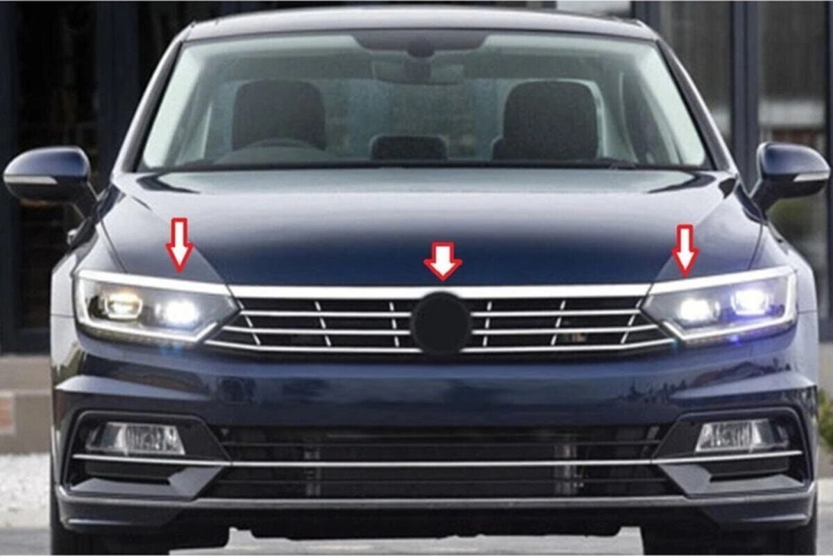 Ueskrom Vw Passat B8 Far Kaşı + Kaput Üstü 3 Parça Krom 2015 + Uyumlu
