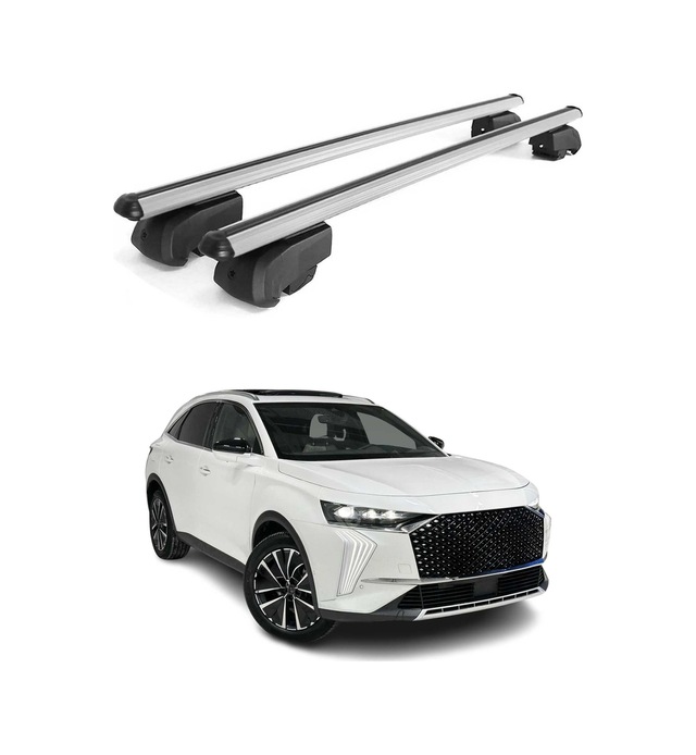 Ds 7 Crossback 2017-2022 / Ds 7 2022-2026 Arası Uyumlu Port Bagaj Taşıyıcı Ara Atkı Alüminyum Gümüş 2 Parça