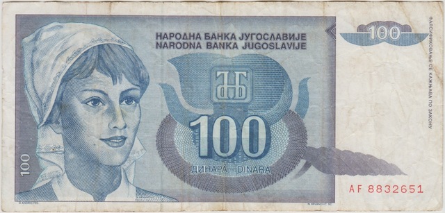 Yugoslavya 100 Dinar 1992 Çok Temiz.